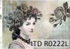Papier decoupage w stylu Vintage, twarz kobiety, róże*Decoupage paper in Vintage style, woman's face, roses